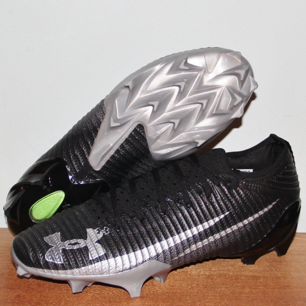Under Armour Blur Pro Football Cleats Men 13 Black Metallic Silver